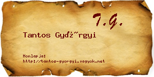 Tantos Györgyi névjegykártya